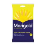 Marigold Extra-Life Kitchen Gloves Small – Triple-Layer Latex, Roll-Top Cuffs, Cotton Lined