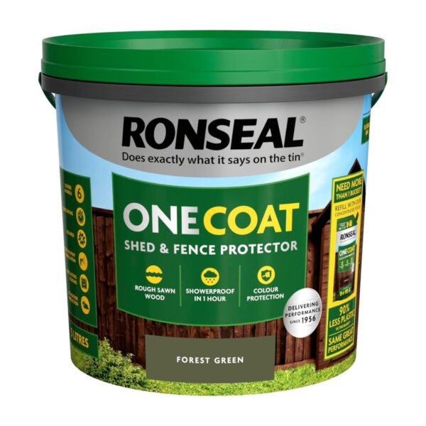 Ronseal One Coat Shed & Fence Protector – Forest Green (5L) – One Coat All Weather Protection 3 Ronseal One Coat Shed & Fence Protector – Forest Green (5L) – One Coat All Weather Protection