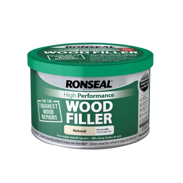 Ronseal High Performance Wood Filler – Natural (275g) – Two-Part Epoxy Repair Compound
