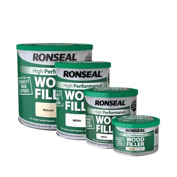 Ronseal High Performance Wood Filler – White (1kg) – Two-Part Epoxy Repair Compound 2 RNS WF Multi