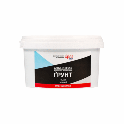 Rosa Studio Black Acrylic Gesso 280ml – High Elasticity, Creamy Consistency, Opaque Coverage, Professional Art Primer