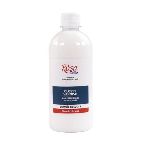 Rosa Studio Acrylic Gloss Varnish 500ml – Water-Based, Quick-Drying, Non-Yellowing Protective Gloss Finish