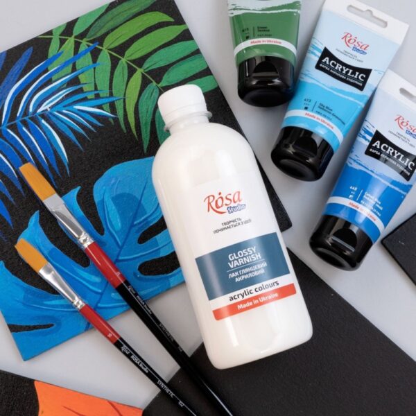 Rosa Studio Acrylic Gloss Varnish 500ml – Water-Based, Quick-Drying, Non-Yellowing Protective Gloss Finish 2 RSA AGV Multi 2
