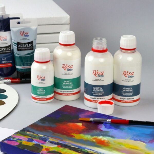 Rosa Studio Acrylic Gloss Varnish 500ml – Water-Based, Quick-Drying, Non-Yellowing Protective Gloss Finish 3 RSA AGV Multi 3
