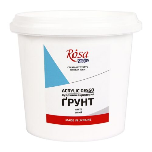 Rosa Studio Acrylic Gesso White 1000ml – Opaque, Smooth Consistency Flexible Primer