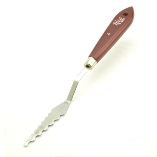 Rosa Palette Knife Wavy No.4 / 7cm – Flexible Steel Blade, Ergonomic Handle, Special Effects Tool for Textured Painting