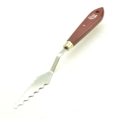 Rosa Palette Knife Wavy No.5 / 7cm – Flexible Steel Blade, Ergonomic Handle, Special Effects Tool for Textured Painting
