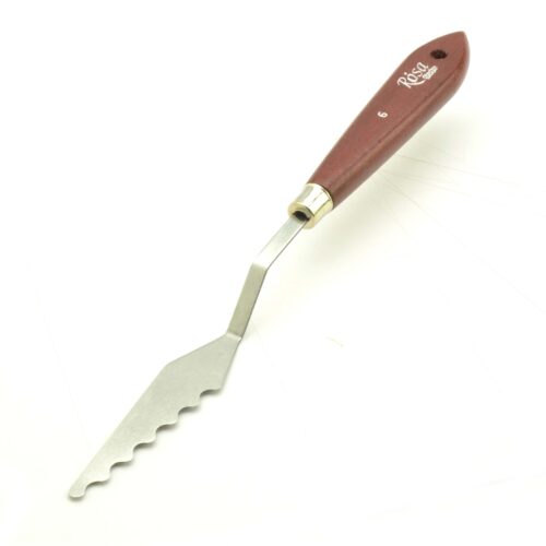 Rosa Palette Knife Wavy No.6 / 7cm – Flexible Steel Blade, Ergonomic Handle, Special Effects Tool for Textured Painting