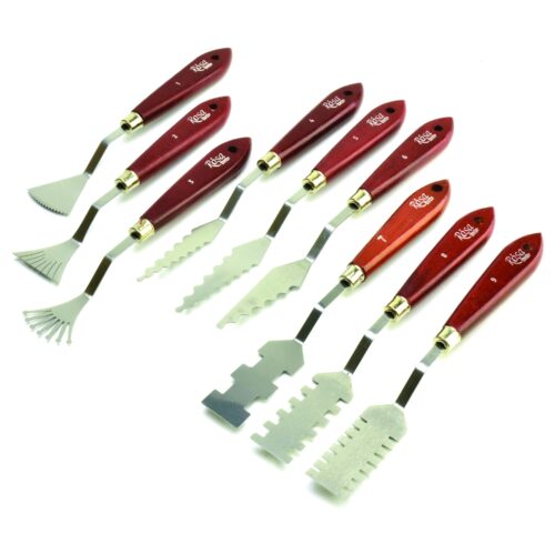 Rosa Palette Knife Rectangular No.9 / 6.5cm – Stainless Steel Blade, Dark Wood Handle, Precise Mixing & Application Tool 3 Rosa Palette Knife Rectangular No.9 / 6.5cm – Stainless Steel Blade, Dark Wood Handle, Precise Mixing & Application Tool - Image 2