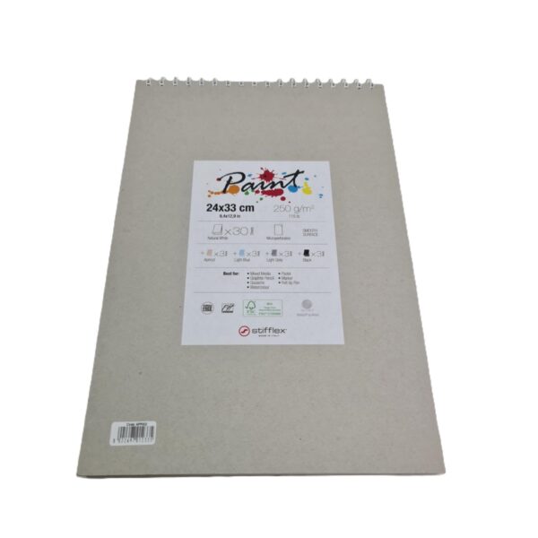 Stifflex Artist Paint Pad Jean-Michel Basquiat (30 Sheets, 250g/m2 + 12 Coloured Sheets, 22x33cm) – Natural White, Smooth Surface, Microperforated, Premium Paper Made in Italy 1 Stifflex Artist Paint Pad Jean-Michel Basquiat (30 Sheets, 250g/m2 + 12 Coloured Sheets, 22x33cm) – Natural White, Smooth Surface, Microperforated, Premium Paper Made in Italy