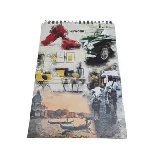 Stifflex Artist Paint Pad Composition (30 Sheets, 250g/m2 + 12 Coloured Sheets, 22x33cm) – Natural White, Smooth Surface, Microperforated, Premium Paper Made in Italy