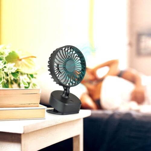 HSD Portable 4" Clip/Desk Fan – USB Rechargeable, 3 Speeds, 6H Run Time - Image 4
