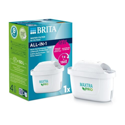Brita Maxtra Pro All-in-1 Water Filter Cartridge (Single) – Reduces Chlorine, PFAS & Limescale