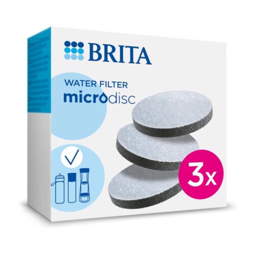 Brita MicroDisc Replacement Filter Discs (3 Pack) – For Fill&Go & Filter Bottles – Reduces Chlorine