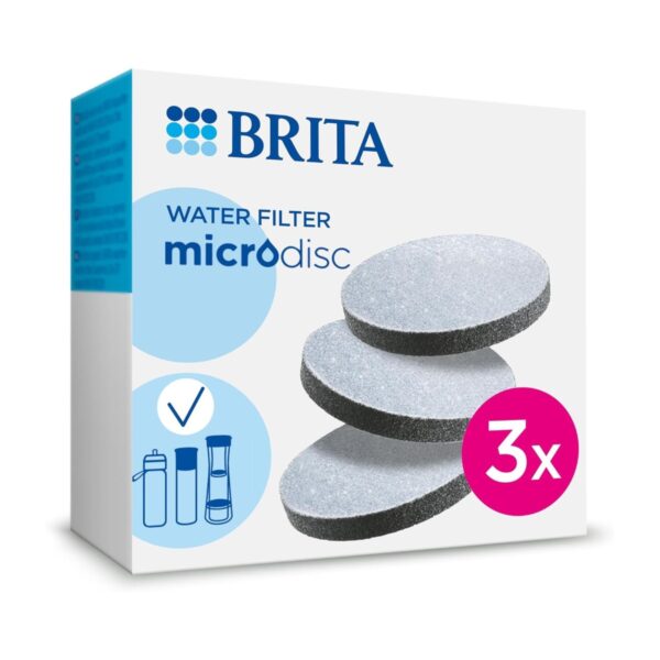 Brita MicroDisc Replacement Filter Discs (3 Pack) – For Fill&Go & Filter Bottles – Reduces Chlorine