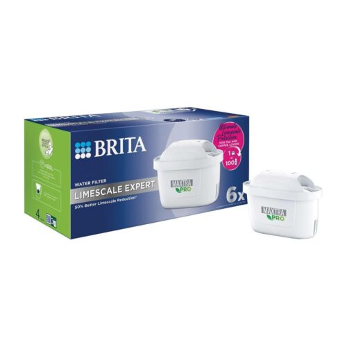 Brita Maxtra Pro Limescale Expert Water Filter Cartridges (6 Pack) – 50% More Limescale Reduction, Chlorine & Metal Removal