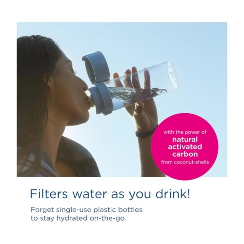 Brita Water Filter Bottle 600ml (Pastel Blue) – Includes 2 MicroDisc Filters – Clean & Refreshing Water On-the-Go - Image 2