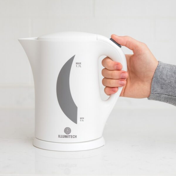 1.7L Cordless Electric Kettle (Black/White) – 2200W Rapid Boil, Auto Shut-Off & Boil-Dry Protection (UK Plug)