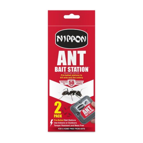 Nippon Ant Bait Station Twin Pack – Pre-Baited, Tamper-Resistant, Indoor & Outdoor Use, Kills Ants & Nests