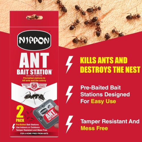 Nippon Ant Bait Station Twin Pack – Pre-Baited, Tamper-Resistant, Indoor & Outdoor Use, Kills Ants & Nests 20 Nippon Ant Bait Station Twin Pack – Pre-Baited, Tamper-Resistant, Indoor & Outdoor Use, Kills Ants & Nests