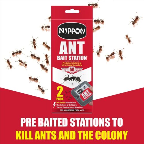 Nippon Ant Killer Kit – 2 Bait Stations + 2 × 25 g Gel Tubes – Spinosad Colony Eliminator, Indoor/Outdoor 7 Nippon Ant Bait Station Twin Pack – Pre-Baited, Tamper-Resistant, Indoor & Outdoor Use, Kills Ants & Nests