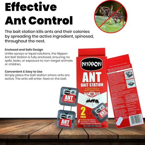 Nippon Ant Bait Station Twin Pack – Pre-Baited, Tamper-Resistant, Indoor & Outdoor Use, Kills Ants & Nests 16 Nippon Ant Bait Station Twin Pack – Pre-Baited, Tamper-Resistant, Indoor & Outdoor Use, Kills Ants & Nests