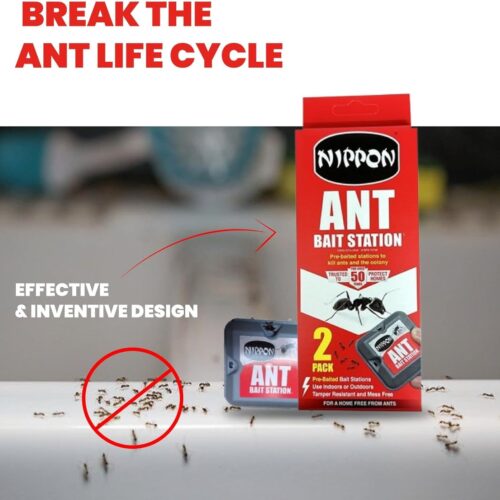 Nippon Ant Bait Station Twin Pack – Pre-Baited, Tamper-Resistant, Indoor & Outdoor Use, Kills Ants & Nests 17 Nippon Ant Bait Station Twin Pack – Pre-Baited, Tamper-Resistant, Indoor & Outdoor Use, Kills Ants & Nests