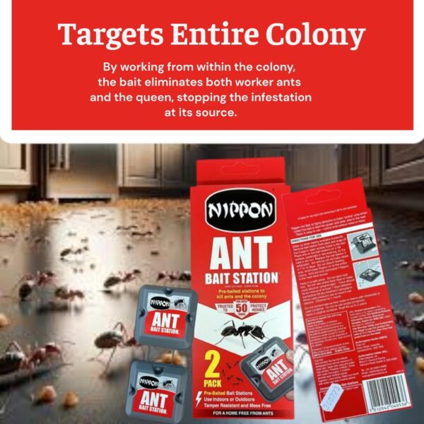 Nippon Ant Bait Station Twin Pack – Pre-Baited, Tamper-Resistant, Indoor & Outdoor Use, Kills Ants & Nests 7 Nippon Ant Bait Station Twin Pack – Pre-Baited, Tamper-Resistant, Indoor & Outdoor Use, Kills Ants & Nests