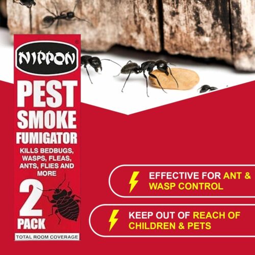 Nippon Pest Smoke Generator – 2 Pack Insect Fumigator for Rooms, Lofts & Indoor Areas