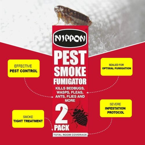 Nippon Pest Smoke Generator – 2 Pack Insect Fumigator for Rooms, Lofts & Indoor Areas