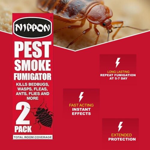 Nippon Pest Smoke Generator – 2 Pack Insect Fumigator for Rooms, Lofts & Indoor Areas