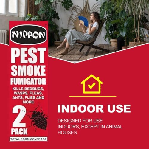 Nippon Pest Smoke Generator – 2 Pack Insect Fumigator for Rooms, Lofts & Indoor Areas