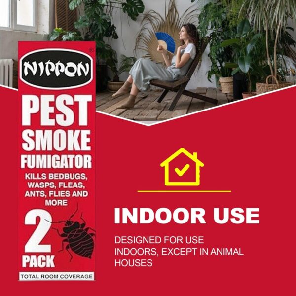 Nippon Pest Smoke Generator – 2 Pack Insect Fumigator for Rooms, Lofts & Indoor Areas