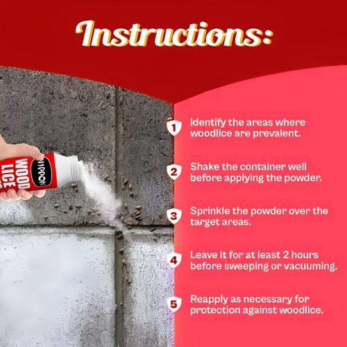 Nippon Woodlice Killer Powder – 150g Fast-Acting Treatment for Woodlice, Earwigs & Crawling Insects 7 Nippon Woodlice Killer Powder – 150g Fast-Acting Treatment for Woodlice, Earwigs & Crawling Insects