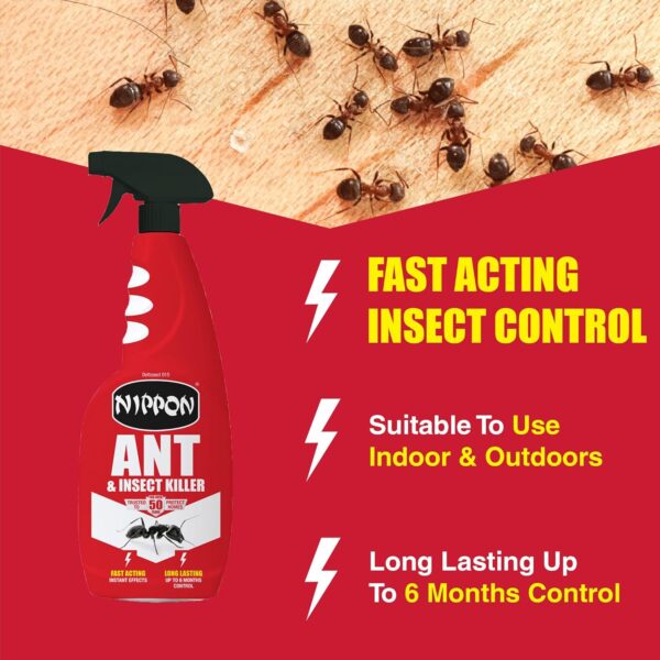 Nippon Ant & Crawling Insect Killer Trigger Spray 750ml – Ready-to-Use, Fast-Acting Surface & Residual Treatment 2 Nippon Ant & Crawling Insect Killer Trigger Spray 750ml – Ready-to-Use, Fast-Acting Surface & Residual Treatment