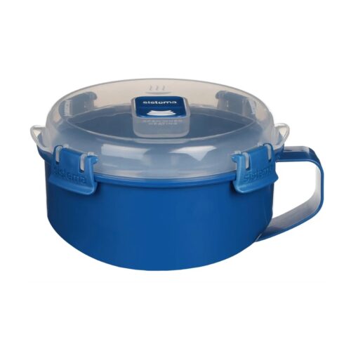 Sistema Round Breakfast Bowl (Blue, 850ml) Food Storage Container – Leak-Proof & BPA Free