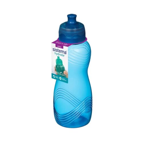 Sistema Twist 'n' Sip Squeeze Sports Water Bottle (600ml, Blue) – Leakproof, BPA-Free & Recyclable - Image 2