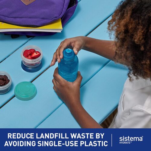 Sistema Twist 'n' Sip Squeeze Sports Water Bottle (600ml, Blue) – Leakproof, BPA-Free & Recyclable - Image 9