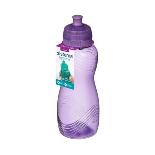 Sistema Twist 'n' Sip Squeeze Sports Water Bottle (600ml, Pruple) – Leakproof, BPA-Free & Recyclable - Image 2