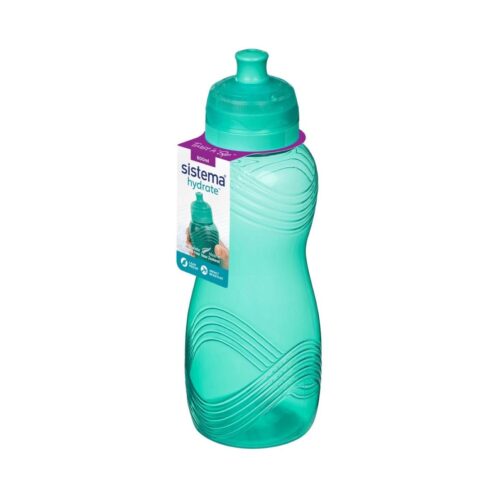 Sistema Twist 'n' Sip Squeeze Sports Water Bottle (600ml, Turquoise) – Leakproof, BPA-Free & Recyclable - Image 2