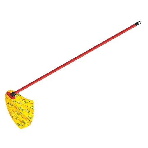 Vileda SuperMocio Soft Mop & Handle + Yellow Refill – 30% Microfibre Lemon Head, Easy-Click, Safe for Delicate Floors