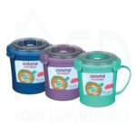 Sistema Microwave Soup Mug Set 656ml – 3-Pack (Turquoise, Purple, Blue) BPA-Free