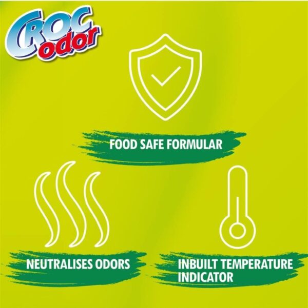 Croc Odor Fridge Deodoriser XL 140g – Natural Seaweed Gel Neutraliser & Odour Absorber with Temperature Indicator 2 Croc Odor Fridge Deodoriser XL 140g – Natural Seaweed Gel Neutraliser & Odour Absorber with Temperature Indicator