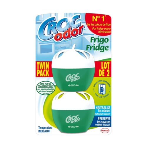 Croc Odor Fridge Deodoriser Twin Pack 2 x 33g – Natural Odour Neutraliser with Temperature Indicator