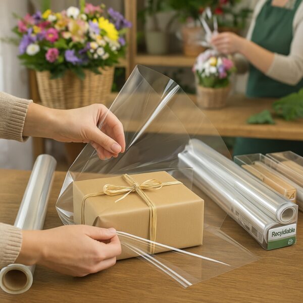 Oasis 40 Micron Clear Polypropylene Cellophane Wrap (Roll & Folded) – 80cm Wide, Waterproof & Recyclable Floral Film 5 Oasis Clear Biodegradable Cellophane Wrap (Roll & Folded) – Waterproof Florist Film for Bouquets & Gifts