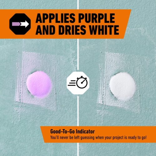 Gorilla Smooth Finish Wall Filler 473ml – Purple to White, Repairs Walls & Ceilings, Ready-Mixed, No Crack