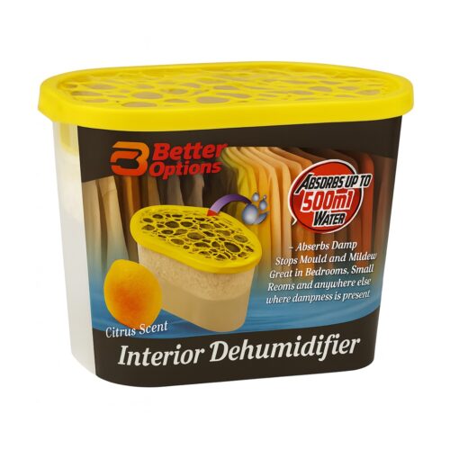 HSD Interior Dehumidifier 500ml – Citrus, Absorbs Up to 500 ml, Damp & Mould Protection