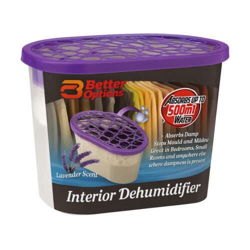 HSD Interior Dehumidifier 500ml – Lavender Scent, Absorbs Up to 500 ml, Damp & Mould Protection