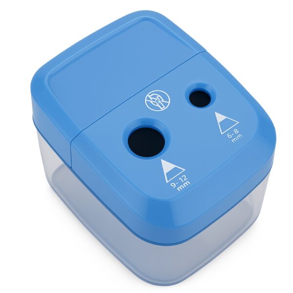 Jakar Electric Double Hole Pencil Sharpener – USB/Battery Operated, Blue, Carbon Steel Blades, Broken Tip Remover, 6–8mm & 9–12mm Pencils (5166)