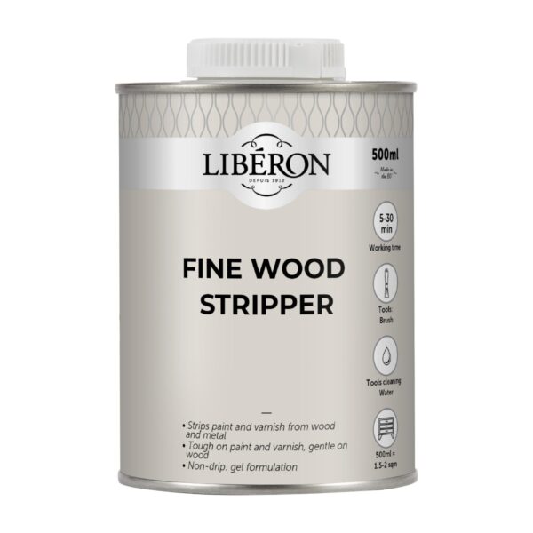Liberon Fine Wood Stripper 500ml – Non-Drip Gel Paint & Varnish Remover